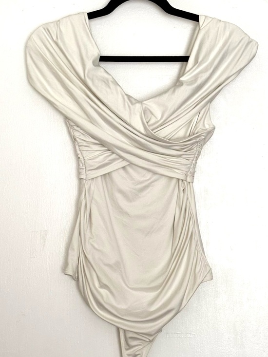 Abercrombie & Fitch Tops - Abercrombie & Fitch Soft A&F Collection Off-The-Shoulder Ruched Bodysuit White